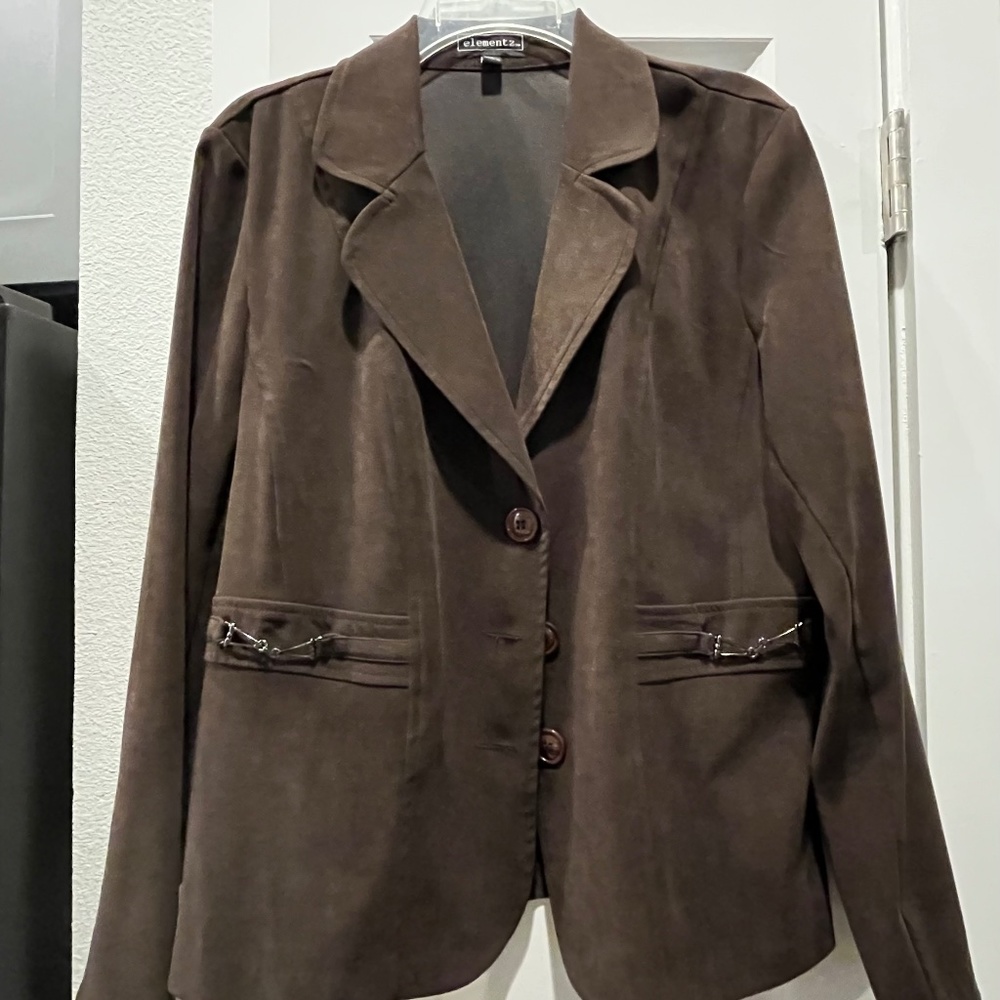 Elementz Size L, Brown Jacket buttons up the front - Picture 1 of 9
